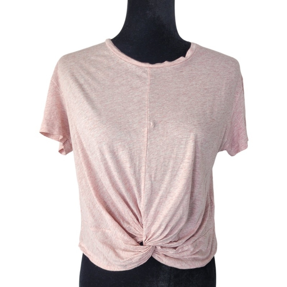 ✅ All Saints women’s Carme Tee tie front pink short sleeve size M